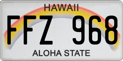 HI license plate FFZ968