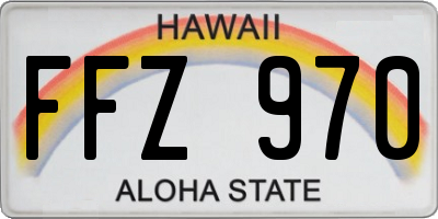 HI license plate FFZ970