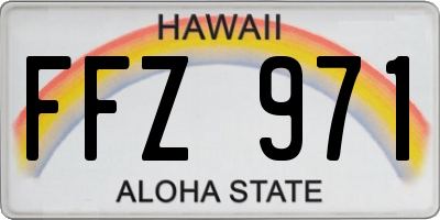 HI license plate FFZ971