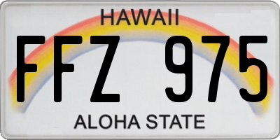HI license plate FFZ975