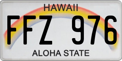 HI license plate FFZ976