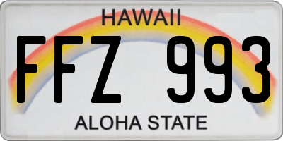 HI license plate FFZ993