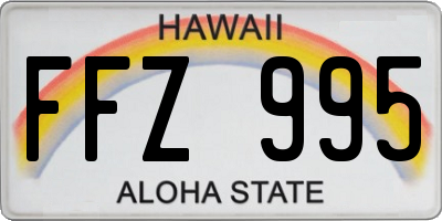 HI license plate FFZ995