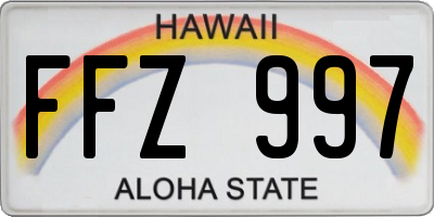 HI license plate FFZ997