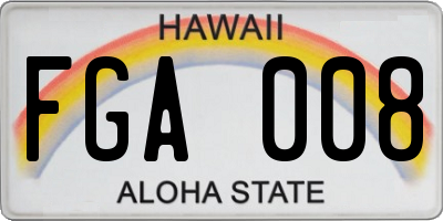 HI license plate FGA008