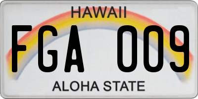 HI license plate FGA009