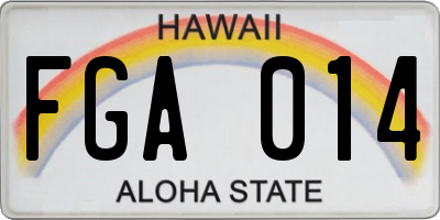 HI license plate FGA014