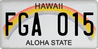 HI license plate FGA015