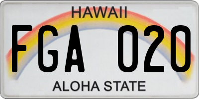 HI license plate FGA020