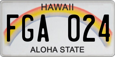 HI license plate FGA024