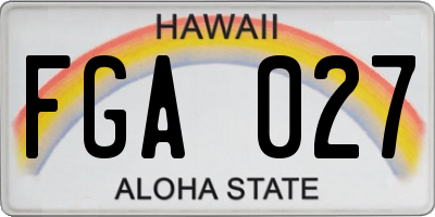 HI license plate FGA027