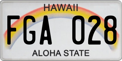 HI license plate FGA028