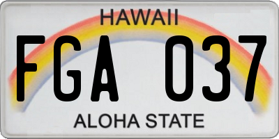 HI license plate FGA037