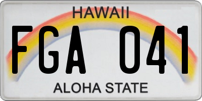 HI license plate FGA041
