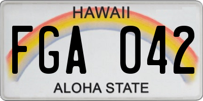 HI license plate FGA042
