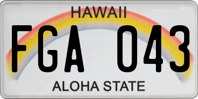 HI license plate FGA043