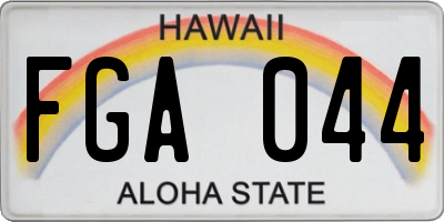 HI license plate FGA044
