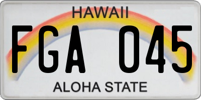 HI license plate FGA045