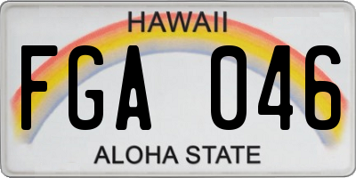 HI license plate FGA046