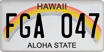 HI license plate FGA047