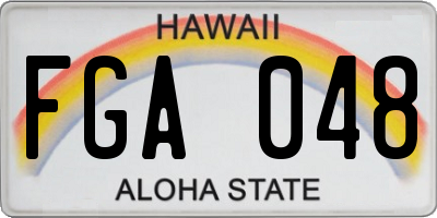 HI license plate FGA048