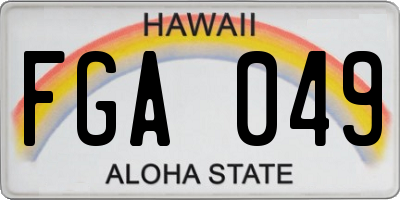 HI license plate FGA049