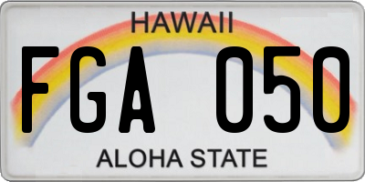 HI license plate FGA050
