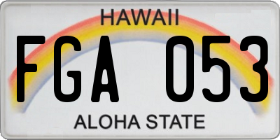 HI license plate FGA053
