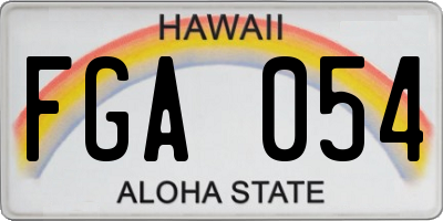 HI license plate FGA054
