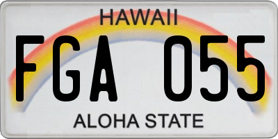 HI license plate FGA055