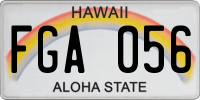 HI license plate FGA056