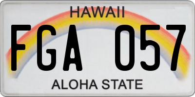 HI license plate FGA057