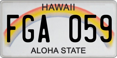 HI license plate FGA059