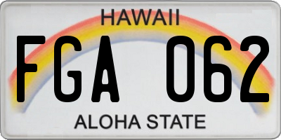 HI license plate FGA062