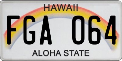 HI license plate FGA064