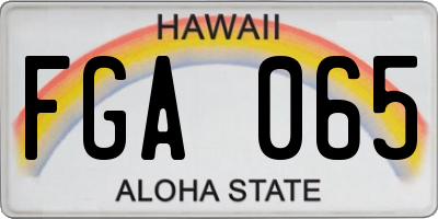 HI license plate FGA065