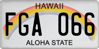 HI license plate FGA066