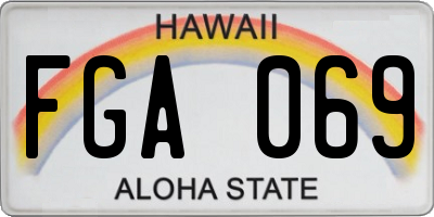 HI license plate FGA069
