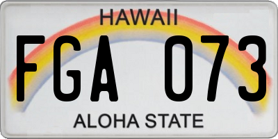 HI license plate FGA073