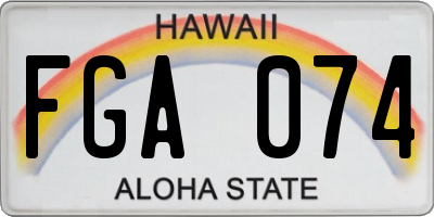 HI license plate FGA074