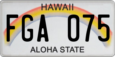 HI license plate FGA075