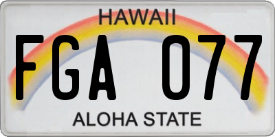 HI license plate FGA077