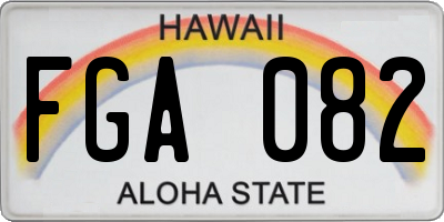 HI license plate FGA082