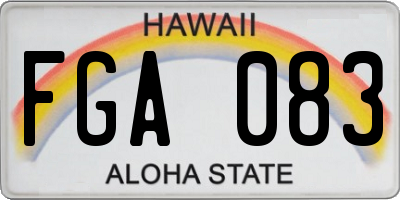 HI license plate FGA083