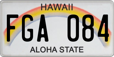 HI license plate FGA084