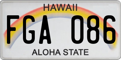 HI license plate FGA086