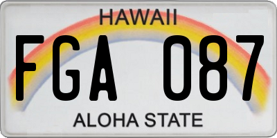 HI license plate FGA087