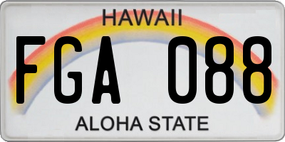 HI license plate FGA088