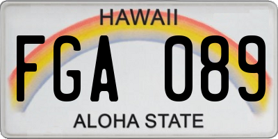 HI license plate FGA089