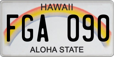 HI license plate FGA090